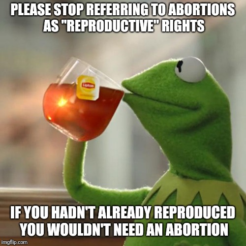 But That's None Of My Business Meme | PLEASE STOP REFERRING TO ABORTIONS AS "REPRODUCTIVE" RIGHTS; IF YOU HADN'T ALREADY REPRODUCED YOU WOULDN'T NEED AN ABORTION | image tagged in memes,but thats none of my business,kermit the frog | made w/ Imgflip meme maker