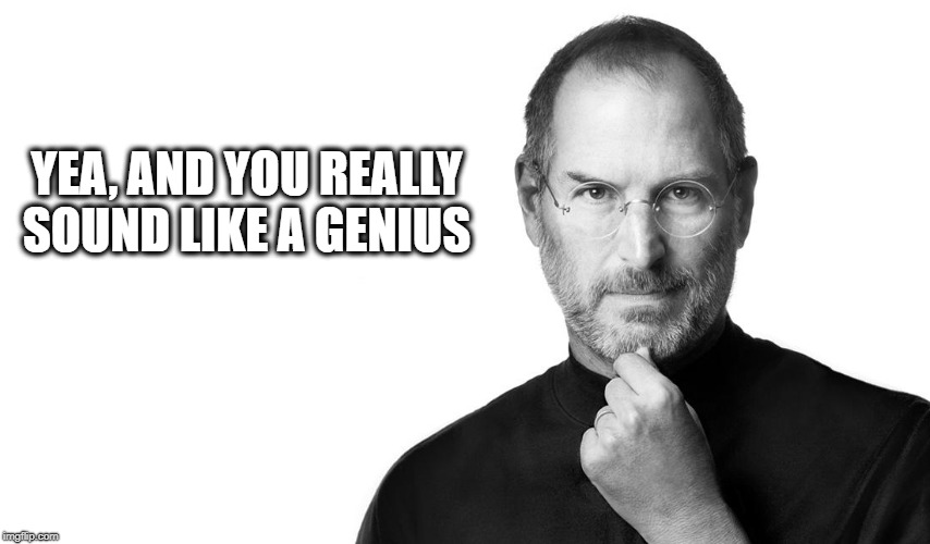 Steve born rich | YEA, AND YOU REALLY SOUND LIKE A GENIUS | image tagged in steve born rich | made w/ Imgflip meme maker