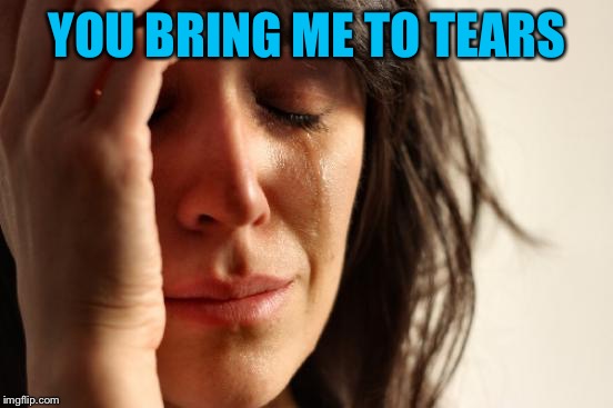 First World Problems Meme | YOU BRING ME TO TEARS | image tagged in memes,first world problems | made w/ Imgflip meme maker