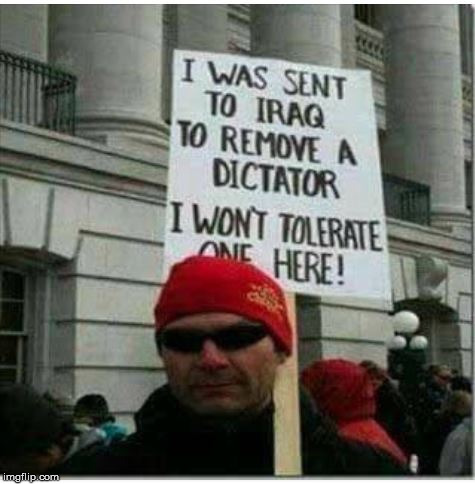image tagged in trump iraq vet sign | made w/ Imgflip meme maker