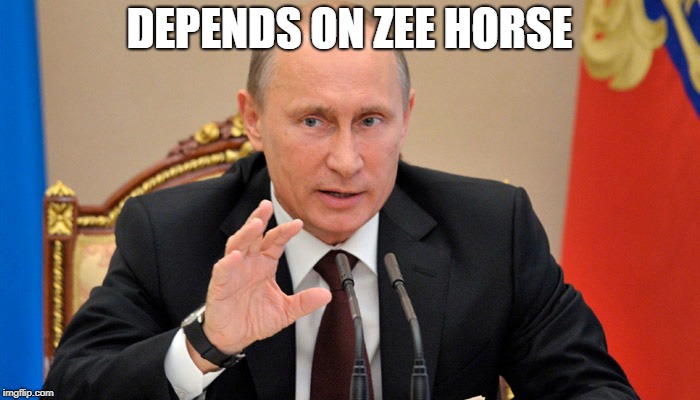 Putin perhaps | DEPENDS ON ZEE HORSE | image tagged in putin perhaps | made w/ Imgflip meme maker