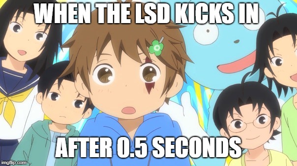This show is anime at it's worse | WHEN THE LSD KICKS IN; AFTER 0.5 SECONDS | image tagged in lsd zombie,memes,anime,lsd,horror,animation | made w/ Imgflip meme maker