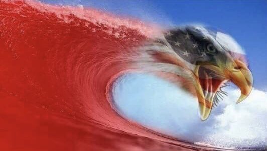 Red Wave Blank Meme Template