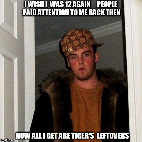 WHAT A douche nozzle! | I WISH I  WAS 12 AGAIN 


 PEOPLE PAID ATTENTION TO ME BACK THEN; NOW ALL I GET ARE TIGER'S  LEFTOVERS | image tagged in memes,scumbag steve,justin bieber,what a pile,dumbass  hat | made w/ Imgflip meme maker