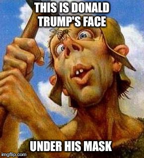 True Face | THIS IS DONALD TRUMP'S FACE; UNDER HIS MASK | image tagged in memes | made w/ Imgflip meme maker