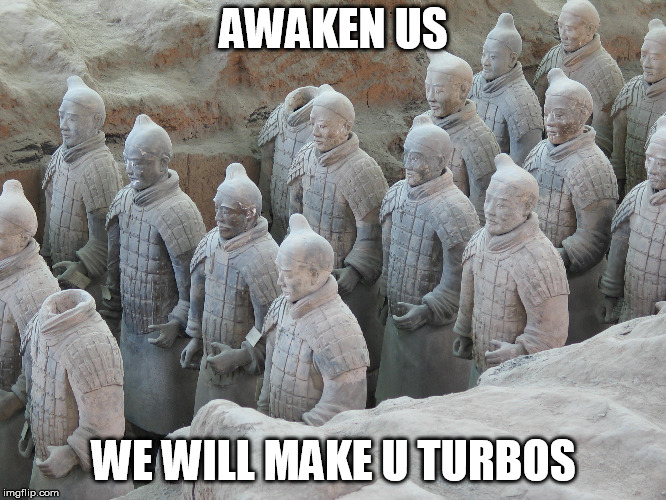 awaken us | AWAKEN US; WE WILL MAKE U TURBOS | image tagged in choo choo boi,turbos for the people | made w/ Imgflip meme maker