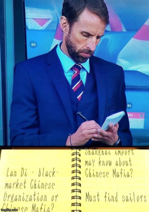 Gareth Southgate's Notepad | image tagged in england,shenmue,shenmue 3,world cup,football,soccer | made w/ Imgflip meme maker
