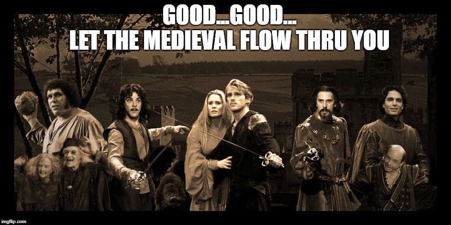 GOOD...GOOD...
      LET THE MEDIEVAL FLOW THRU YOU | image tagged in princess bride,star wars | made w/ Imgflip meme maker