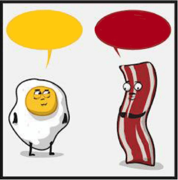 Bacon and Egg Cartoon Blank Meme Template
