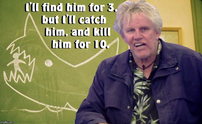 Gary Busey Quint | image tagged in jaws | made w/ Imgflip meme maker