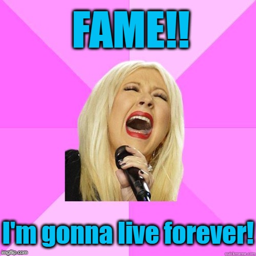 FAME!! I'm gonna live forever! | image tagged in karaoke | made w/ Imgflip meme maker
