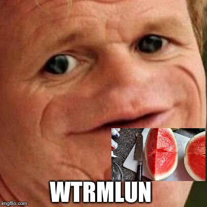 Watermelon | WTRMLUN | image tagged in gordon ramsay | made w/ Imgflip meme maker