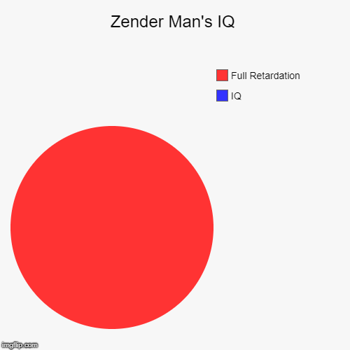 Zender Man's IQ | IQ, Full Retardation | image tagged in funny,pie charts | made w/ Imgflip chart maker