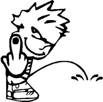 High Quality Calvin peeing flipping off Blank Meme Template