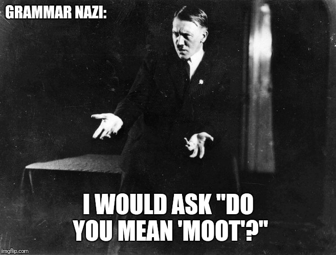 GRAMMAR NAZI: I WOULD ASK "DO YOU MEAN 'MOOT'?" | made w/ Imgflip meme maker