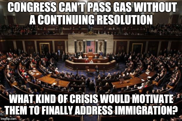 Trump Separated Families and Reunited Them In Mexico  | CONGRESS CAN'T PASS GAS WITHOUT A CONTINUING RESOLUTION; WHAT KIND OF CRISIS WOULD MOTIVATE THEM TO FINALLY ADDRESS IMMIGRATION? | image tagged in congress | made w/ Imgflip meme maker