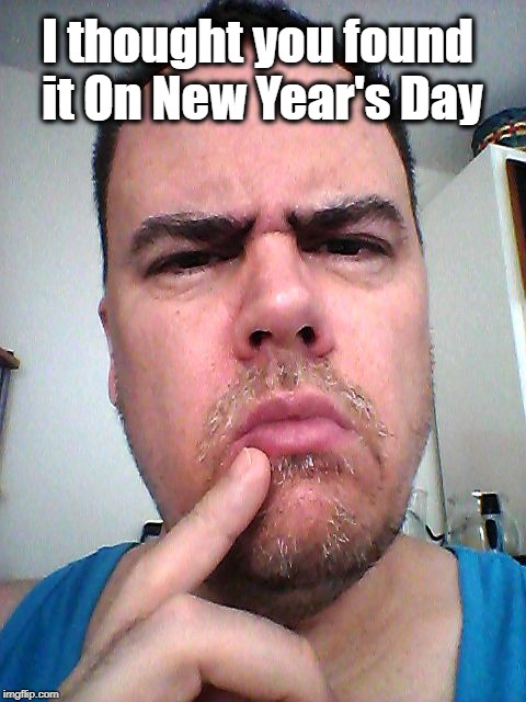 puzzled | I thought you found it On New Year's Day | image tagged in puzzled | made w/ Imgflip meme maker