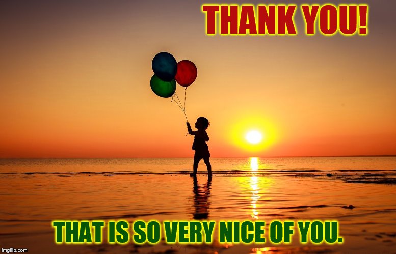 THANK YOU! THAT IS SO VERY NICE OF YOU. | made w/ Imgflip meme maker