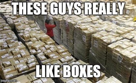 amazonboxes | THESE GUYS REALLY; LIKE BOXES | image tagged in amazonboxes,amazon,memes | made w/ Imgflip meme maker