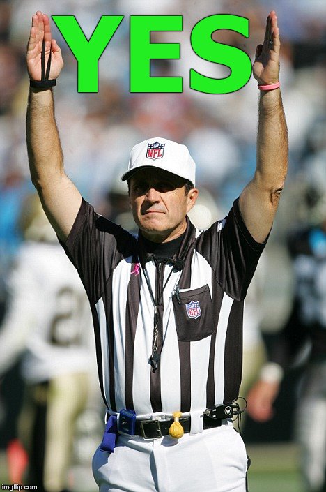 TOUCHDOWN! | YES | image tagged in touchdown | made w/ Imgflip meme maker