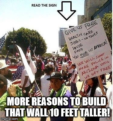 MORE REASONS TO BUILD THAT WALL 10 FEET TALLER! | image tagged in build that wall | made w/ Imgflip meme maker