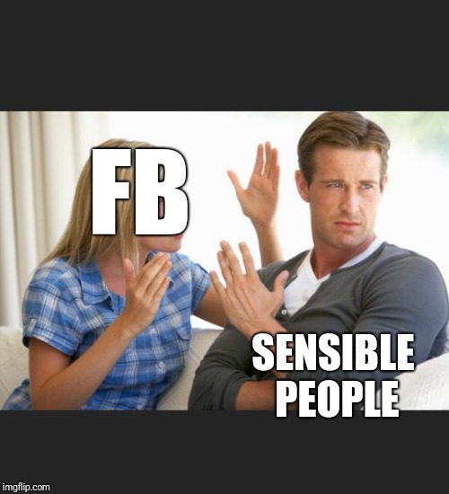 Argue | FB SENSIBLE PEOPLE | image tagged in argue | made w/ Imgflip meme maker