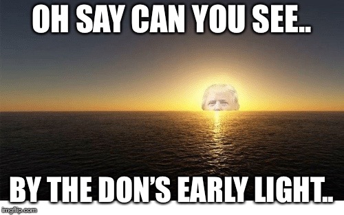 Happy 4th if July from Mr. President | OH SAY CAN YOU SEE.. BY THE DON’S EARLY LIGHT.. | image tagged in oh say can you see,donald trump | made w/ Imgflip meme maker