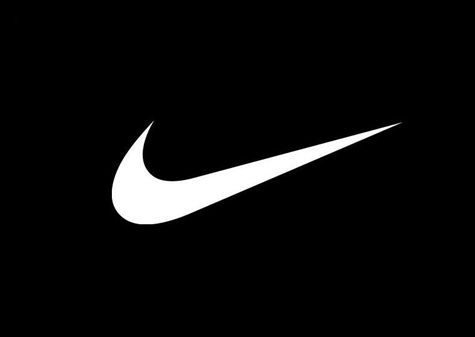 Nike swoosh white on black Blank Meme Template