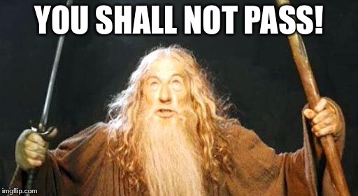 you shall not pass | YOU SHALL NOT PASS! | image tagged in you shall not pass | made w/ Imgflip meme maker