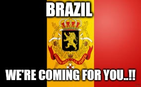 BRAZIL; WE'RE COMING FOR YOU..!! | image tagged in belgium flag | made w/ Imgflip meme maker