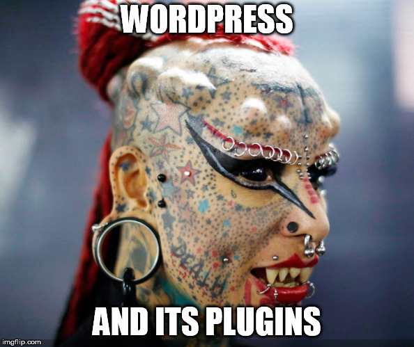 I don't like wordpress |  WORDPRESS; AND ITS PLUGINS | image tagged in wordpress | made w/ Imgflip meme maker