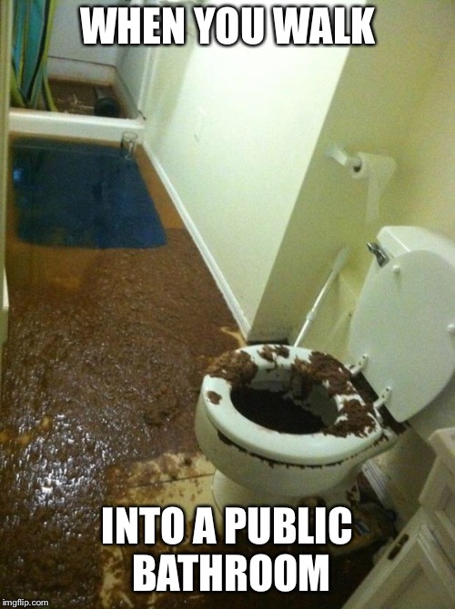 poop | WHEN YOU WALK; INTO A PUBLIC BATHROOM | image tagged in poop | made w/ Imgflip meme maker