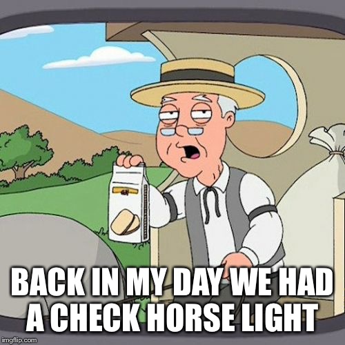 Pepperidge Farm Remembers Meme | BACK IN MY DAY WE HAD A CHECK HORSE LIGHT | image tagged in memes,pepperidge farm remembers | made w/ Imgflip meme maker