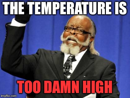 Too Damn High Meme | THE TEMPERATURE IS TOO DAMN HIGH | image tagged in memes,too damn high | made w/ Imgflip meme maker