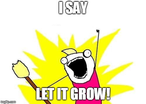 X All The Y | I SAY; LET IT GROW! | image tagged in memes,x all the y | made w/ Imgflip meme maker