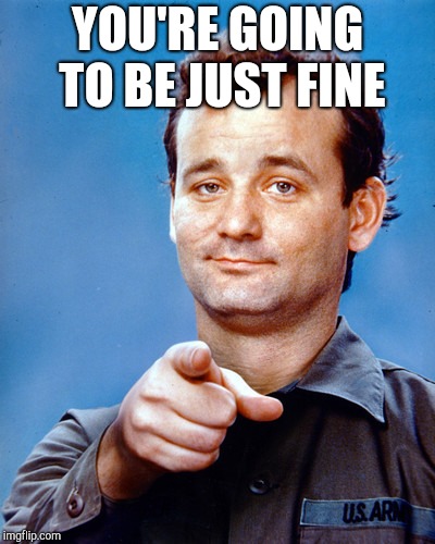 Bill Murray Stripes | YOU'RE GOING TO BE JUST FINE | image tagged in bill murray stripes | made w/ Imgflip meme maker