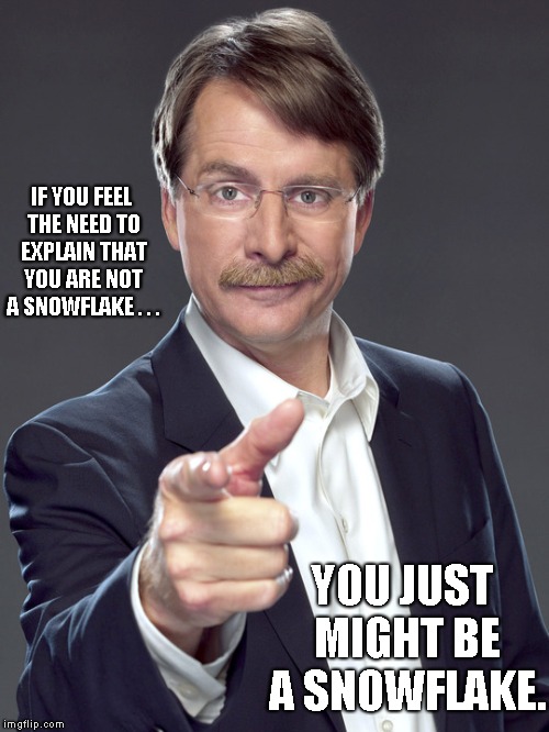 Facebook-splaining | IF YOU FEEL THE NEED TO EXPLAIN THAT YOU ARE NOT A SNOWFLAKE . . . YOU JUST MIGHT BE A SNOWFLAKE. | image tagged in jeff foxworthy pointing | made w/ Imgflip meme maker
