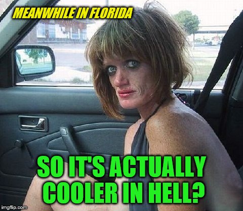 MEANWHILE IN FLORIDA SO IT'S ACTUALLY COOLER IN HELL? | made w/ Imgflip meme maker