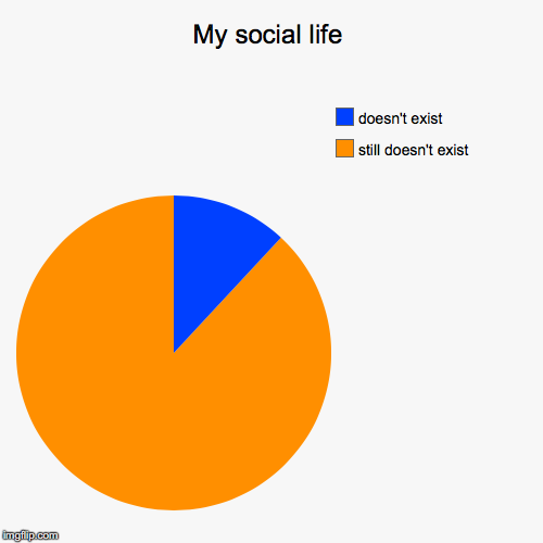 My social life | still doesn't exist, doesn't exist | image tagged in life,pie charts,funny | made w/ Imgflip chart maker