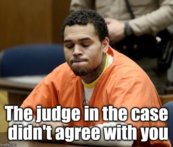 Chris Brown | The judge in the case didn't agree with you | image tagged in chris brown | made w/ Imgflip meme maker