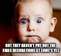 BUT THEY HAVEN'T PUT OUT THE XMAS DECORATIONS AT LOWE'S YET | made w/ Imgflip meme maker