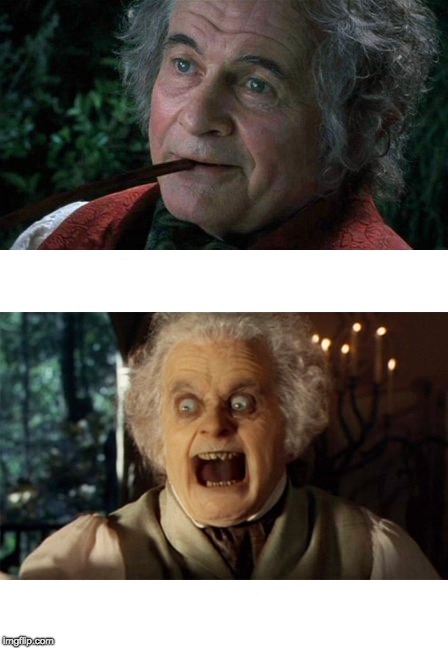 Good and Evil Bilbo | image tagged in bilbo | made w/ Imgflip meme maker