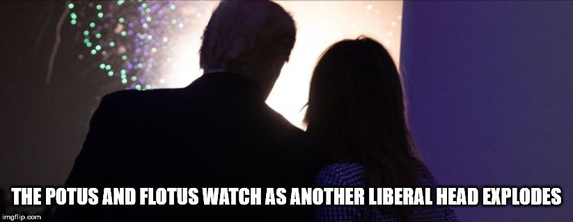 THE POTUS AND FLOTUS WATCH AS ANOTHER LIBERAL HEAD EXPLODES | made w/ Imgflip meme maker