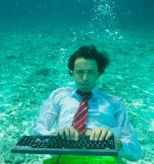 High Quality typing underwater Blank Meme Template