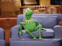 High Quality Kermit Sitting on the Couch Blank Meme Template