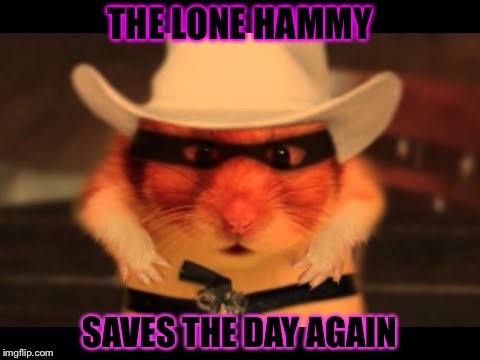 Step away from the veggies! | THE LONE HAMMY; SAVES THE DAY AGAIN | image tagged in bachmemeguy2,1forpeace,funny,memes,hamster weekend | made w/ Imgflip meme maker
