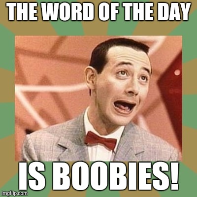THE WORD OF THE DAY IS BOOBIES! | made w/ Imgflip meme maker