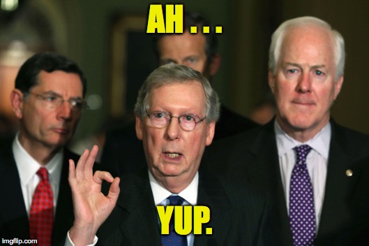 Mitch McConnell Zero | AH . . . YUP. | image tagged in mitch mcconnell zero | made w/ Imgflip meme maker