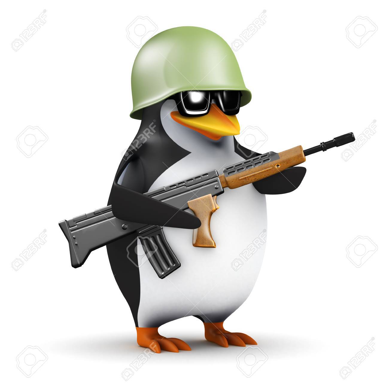 Armed Penguin Blank Meme Template