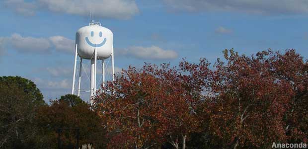 Water Tower - smiley face Blank Meme Template
